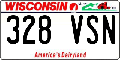 WI license plate 328VSN
