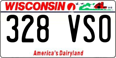 WI license plate 328VSO