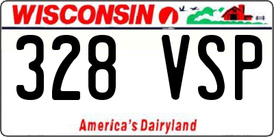 WI license plate 328VSP
