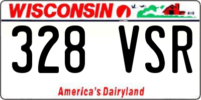 WI license plate 328VSR