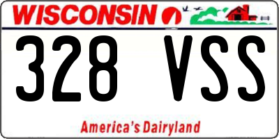 WI license plate 328VSS