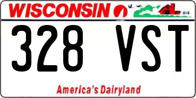 WI license plate 328VST