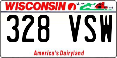WI license plate 328VSW