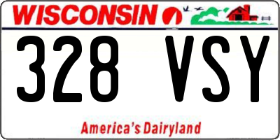 WI license plate 328VSY