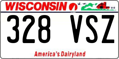 WI license plate 328VSZ