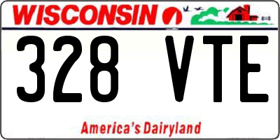 WI license plate 328VTE