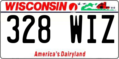 WI license plate 328WIZ
