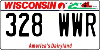 WI license plate 328WWR