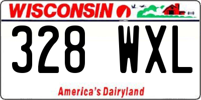 WI license plate 328WXL