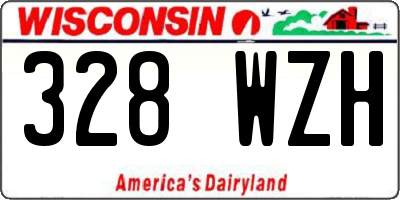 WI license plate 328WZH