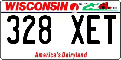WI license plate 328XET