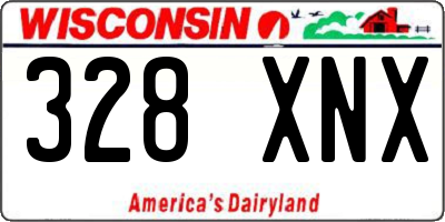 WI license plate 328XNX