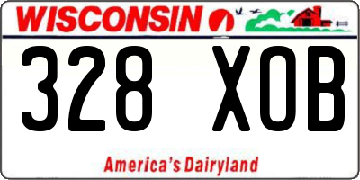WI license plate 328XOB