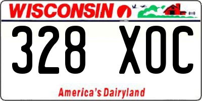 WI license plate 328XOC