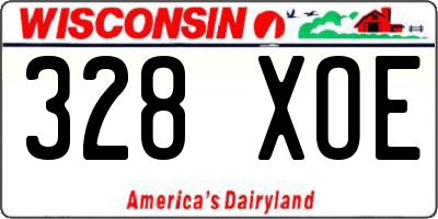 WI license plate 328XOE