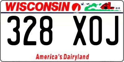 WI license plate 328XOJ