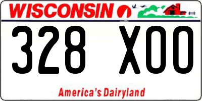 WI license plate 328XOO