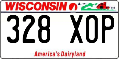 WI license plate 328XOP