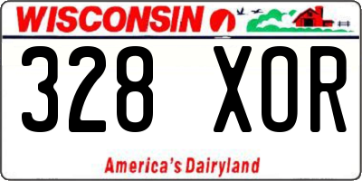 WI license plate 328XOR