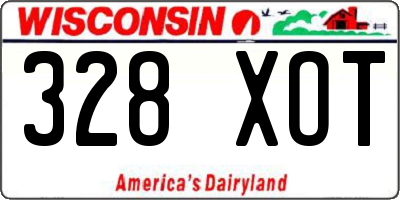 WI license plate 328XOT