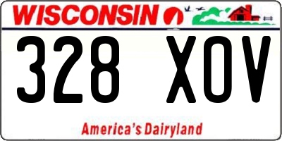 WI license plate 328XOV