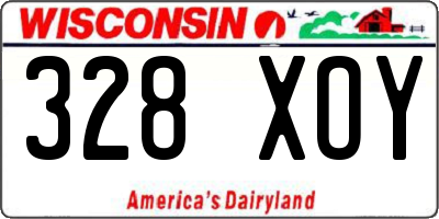WI license plate 328XOY