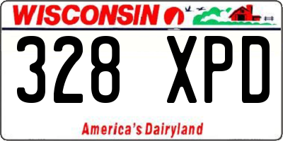 WI license plate 328XPD