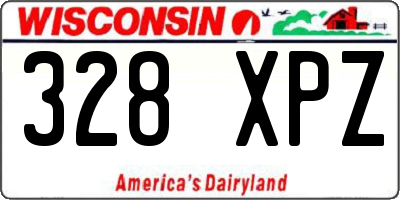 WI license plate 328XPZ