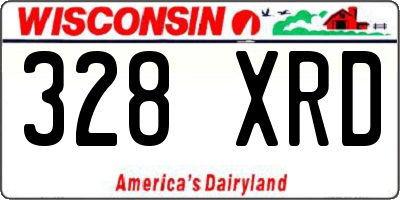 WI license plate 328XRD