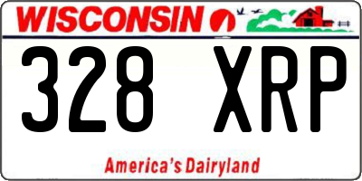 WI license plate 328XRP