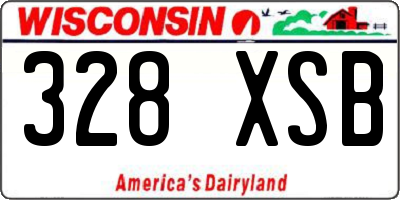 WI license plate 328XSB