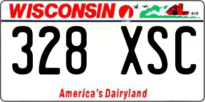 WI license plate 328XSC