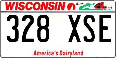 WI license plate 328XSE