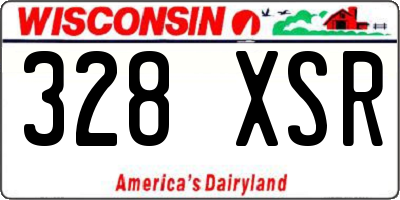 WI license plate 328XSR