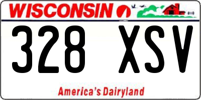 WI license plate 328XSV