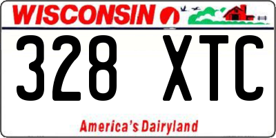 WI license plate 328XTC