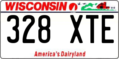WI license plate 328XTE