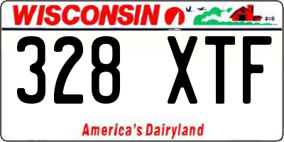 WI license plate 328XTF