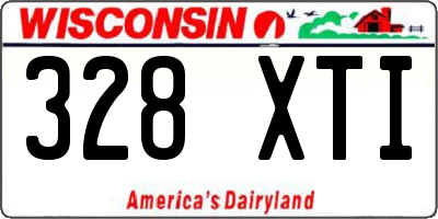 WI license plate 328XTI