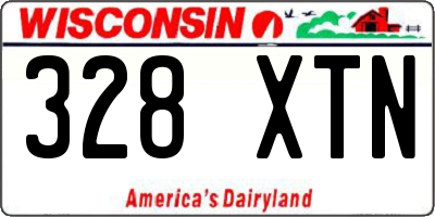 WI license plate 328XTN