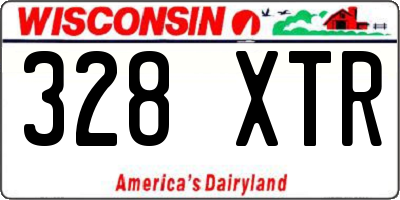 WI license plate 328XTR