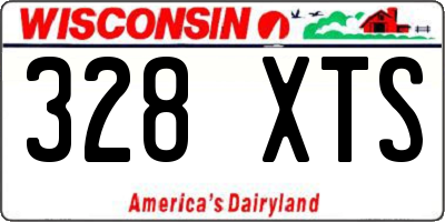 WI license plate 328XTS