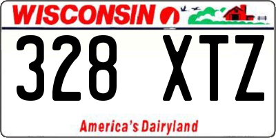 WI license plate 328XTZ
