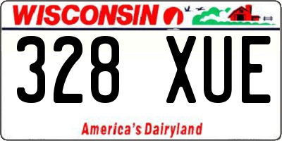 WI license plate 328XUE