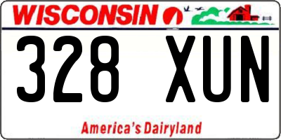 WI license plate 328XUN