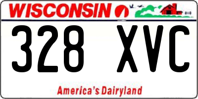 WI license plate 328XVC