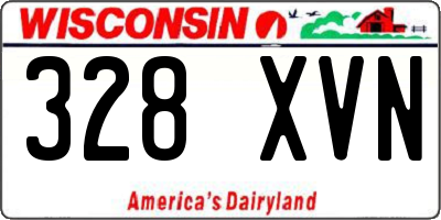 WI license plate 328XVN