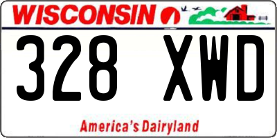 WI license plate 328XWD