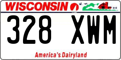 WI license plate 328XWM