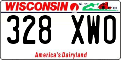 WI license plate 328XWO